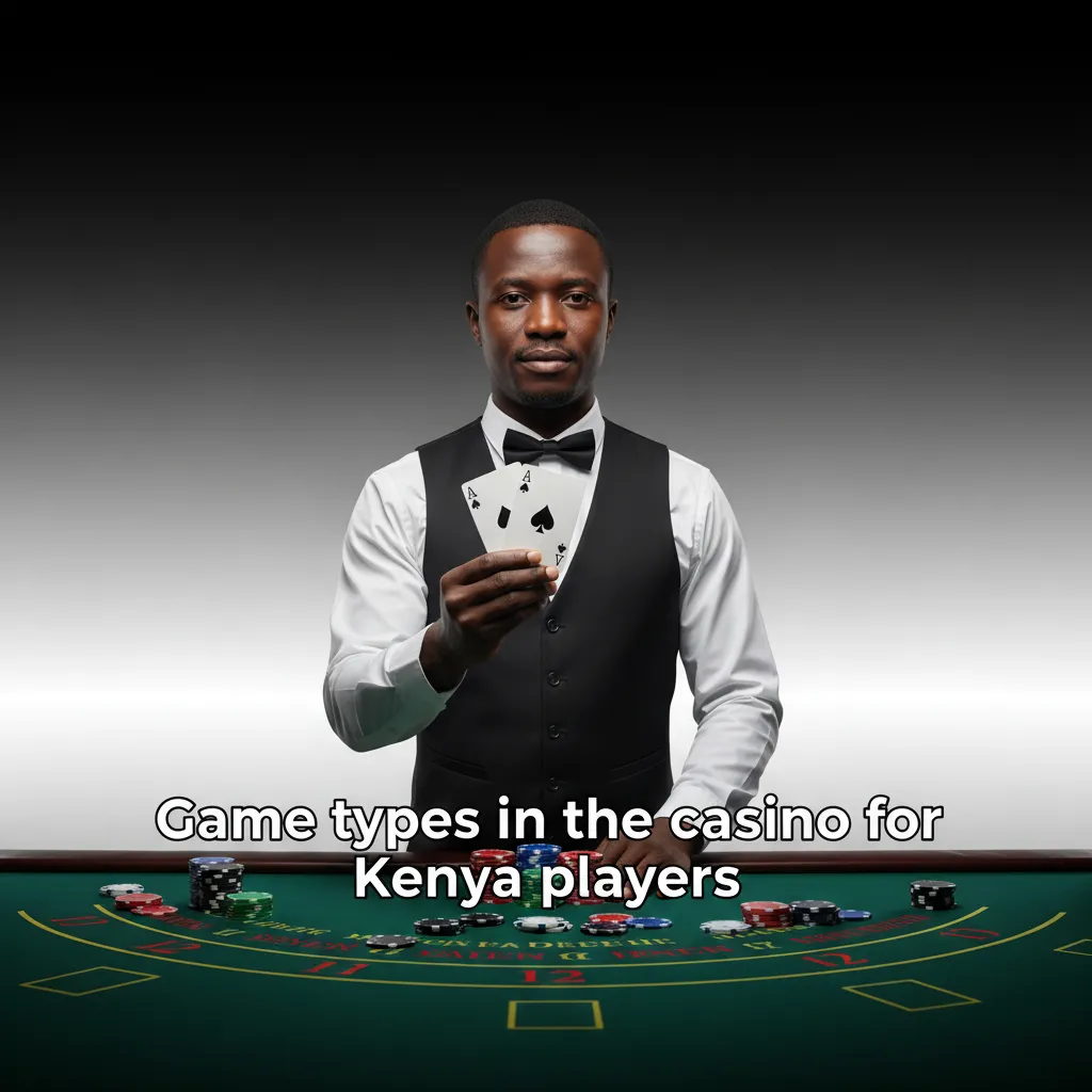 Kenya casino game types: icons of slots, crash, tables, jackpots, video poker, instant win; RNG, KES-friendly.