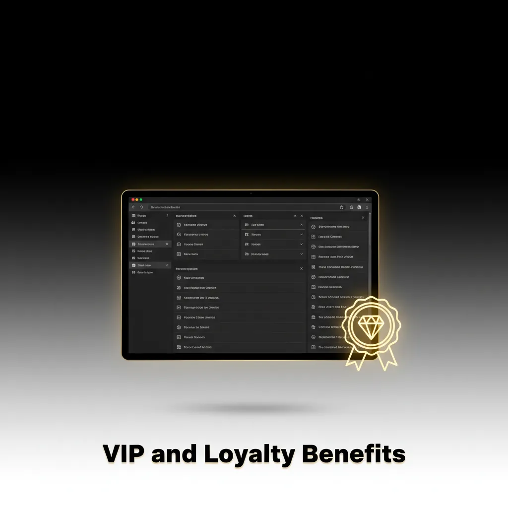 VIP loyalty tiers offering points, higher cashback, exclusive promos, faster withdrawals, and high-roller limits and support.