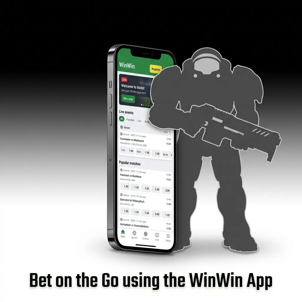 Smartphone displaying the WinWin app with live odds, alerts, and StarCraft II esports betting in Kenya.