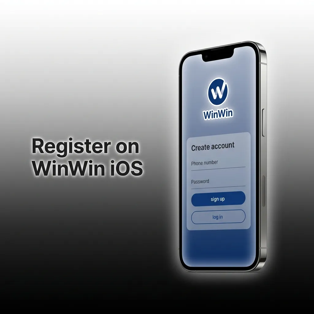 WinWin iOS sign-up screen: enter phone, password, KES; verify SMS; accept T&Cs; set limits; then deposit and claim bonus.