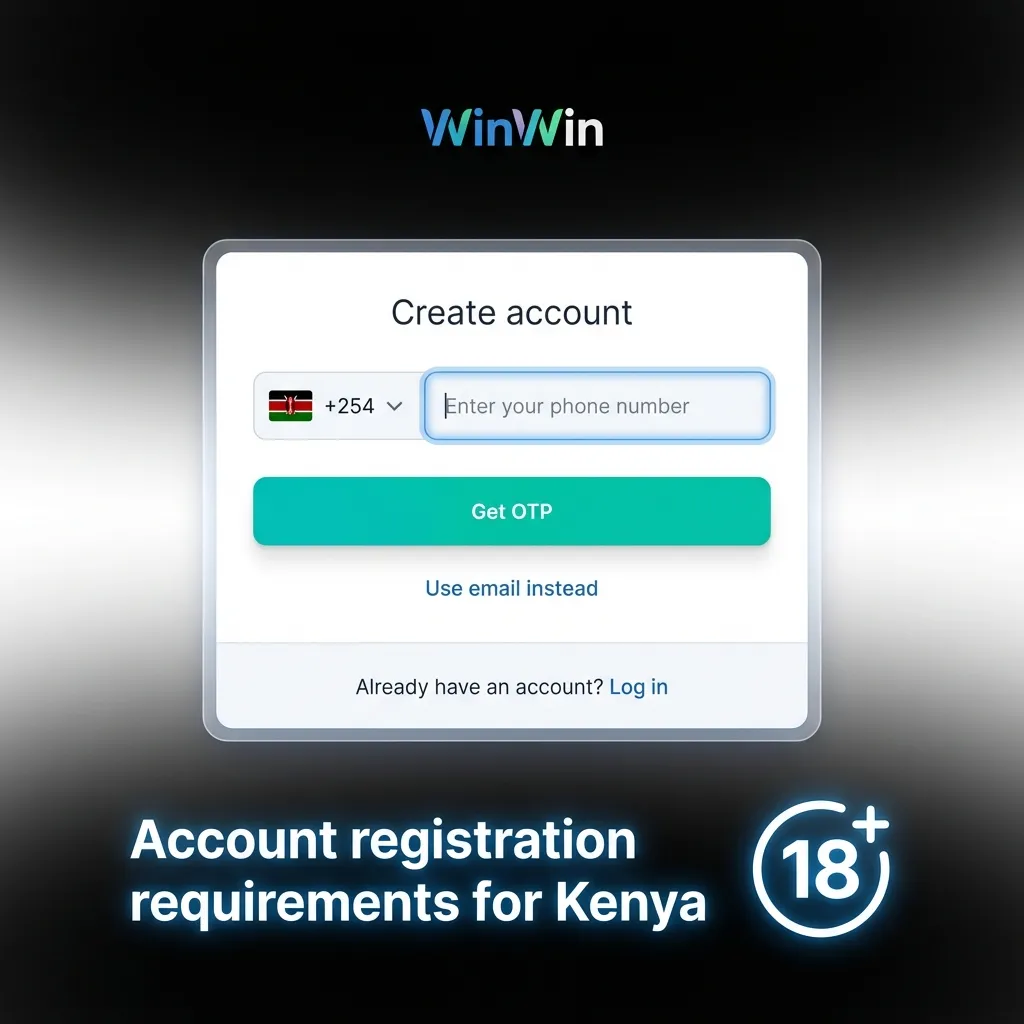 Checklist of WinWin Kenya registration rules: 18+, real details, one account, Kenya-based, local payments, accept terms