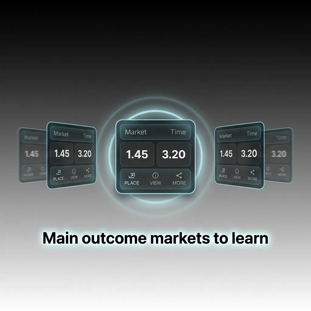 Infographic of main Kenya sportsbook outcome markets: 1X2, Double Chance, Over/Under, BTTS, Handicap, Draw No Bet.