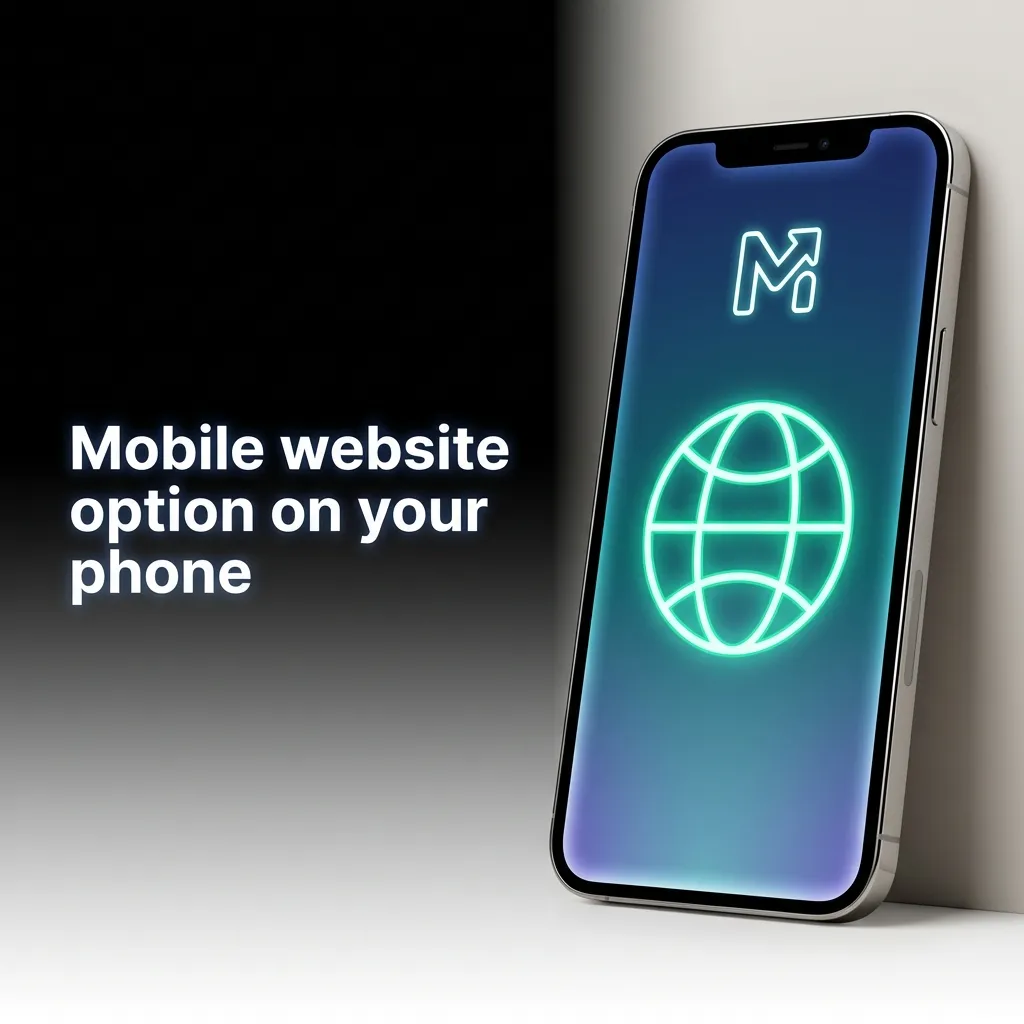 Phone showing a mobile betting and casino site in browser with odds, payments, account settings; no installation needed.