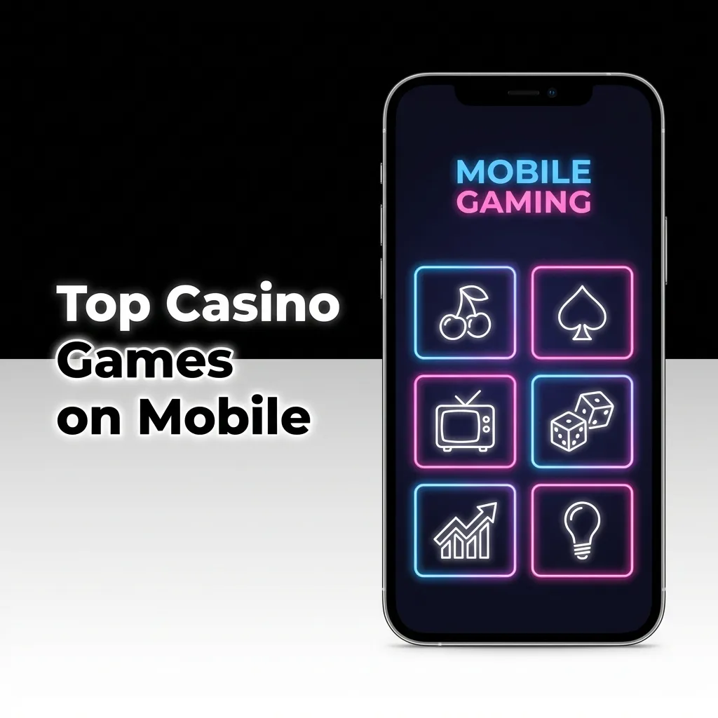 Mobile screen with top casino games: slots, live tables, and instant play from Pragmatic Play, Evolution, and Play'n GO.