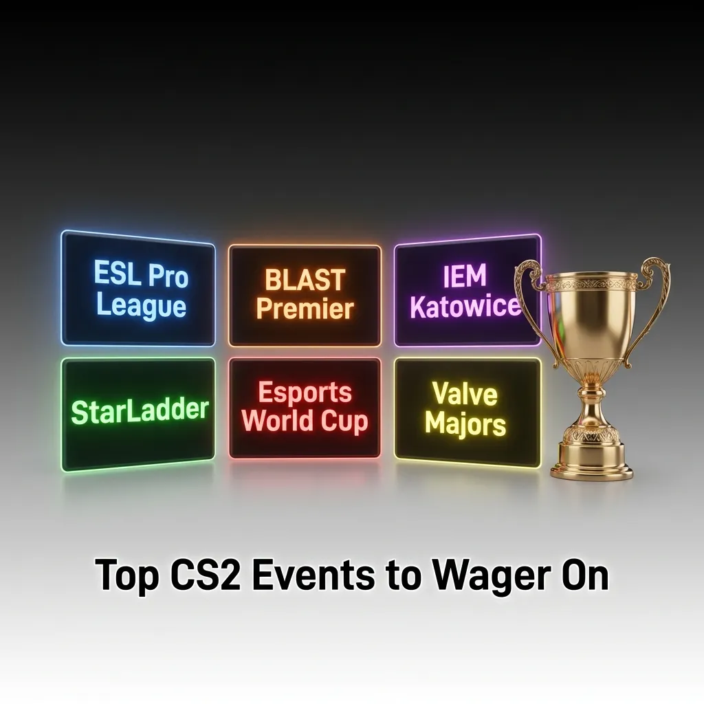 Top CS2 betting events: Valve Majors, ESL Pro League, BLAST Premier, IEM Katowice, Esports World Cup, StarLadder.