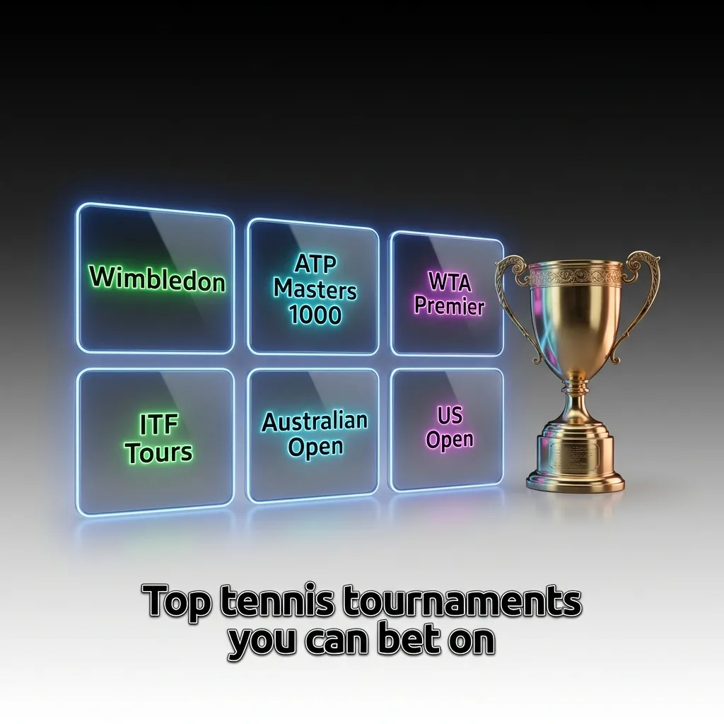 Top tennis tournaments for betting: Australian Open, Roland-Garros, Wimbledon, US Open, ATP/WTA 1000 & 500, Finals.
