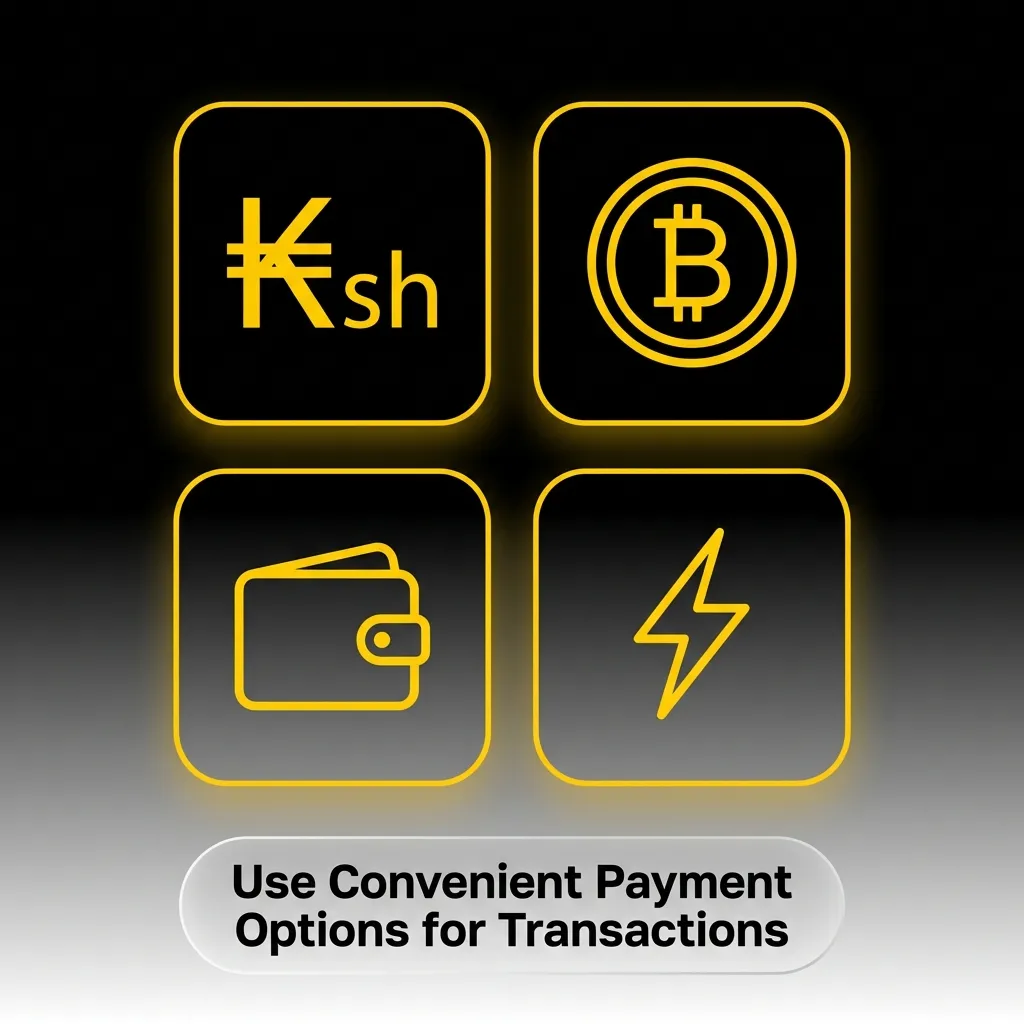 Fast, secure payment options: M‑Pesa, Visa, MasterCard, Skrill, Neteller, Bitcoin, Ethereum, USDT. Local KES processing.