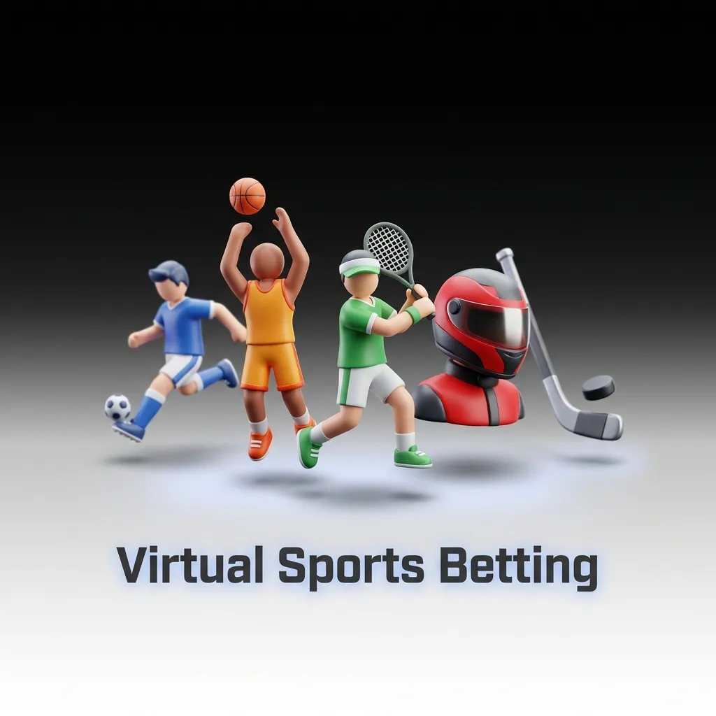 24/7 virtual sports betting display with RNG-based events: football, horse racing, greyhounds, tennis; instant results.